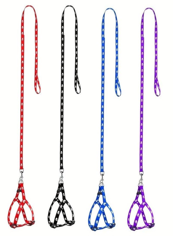 KsPups 15 mm Paw Print Nylon Puppy Harness & Leash Set for Small & Medium Dogs (Color As Per Available) - Pack of (Harness + Leash) (A2) - Image 3